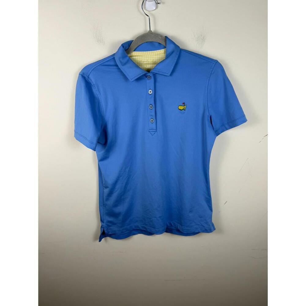 Magnolia‎ Lane Tech Polo Shirt Masters Golf Performance Preppy Blue Women Small